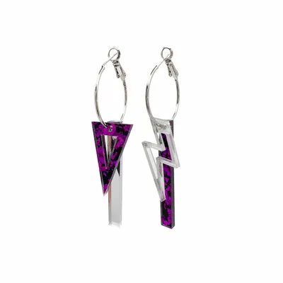 Jewelry - TIKA COMPO GLITTER Purple Earrings - TELLMEE