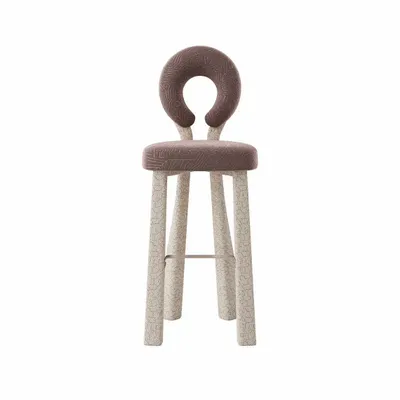 Chairs - Mary II Bar Chair with Wood or Lacquered legs Handmade By Ottiu - OTTIU
