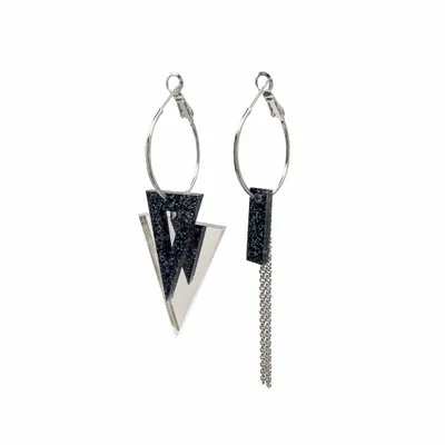 Jewelry - TIKA COMPO SILVER GLITTER EARRINGS - TELLMEE