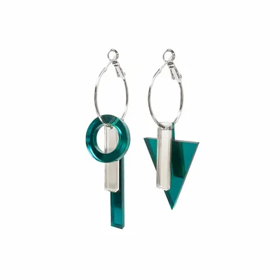 Jewelry - TIKA COMPO RING earrings duck blue/silver - TELLMEE
