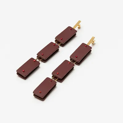 Bijoux - Boucles d'oreilles rectangulaires parallèles - C.KARAKALPAKI