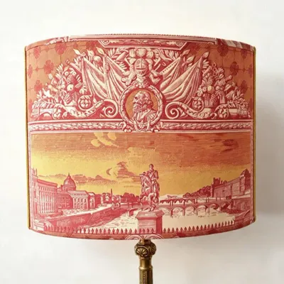 Lampes de table - Abat-jours toile de Jouy motif "Monuments de Paris" - CHATEAU TALES