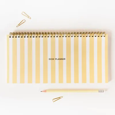 Papeterie bureau - Fabrique Deskplanner Stripes Yellow - A-JOURNAL