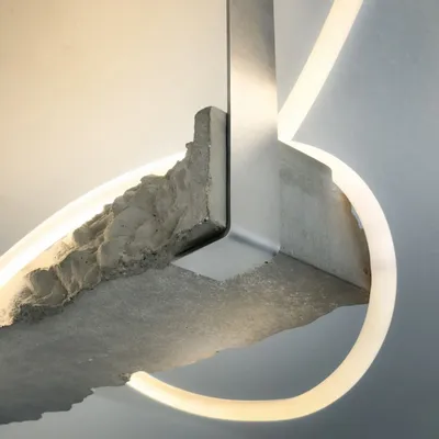 Ceiling lights - Natural Shape Concrete Ceiling Lamp with Light Tube - CASE STUDIOS
