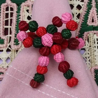 Platter and bowls - Beaded Bow Napkin Ring - CORO CORA