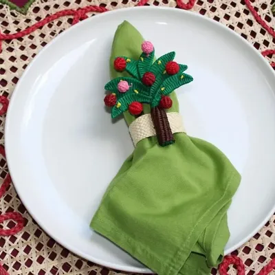 Platter and bowls - Christmas Palm Tree Napkin Ring - CORO CORA