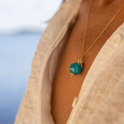 Jewelry - Collier Ile Arz Bulles turquoise intense - LES PERLES DU GOLFE DU MORBIHAN