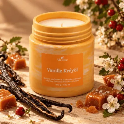 Cadeaux - Vanille Kréyòl | Bougie parfumée (200g de cire) - NICAISE