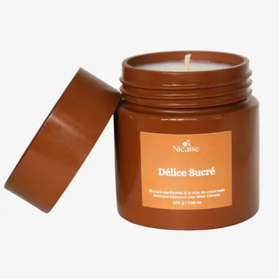 Cadeaux - Délice Sucré | Bougie parfumée (200g de cire) - NICAISE
