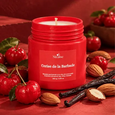 Cadeaux - Cerise de la Barbade | Bougie parfumée (200g de cire) - NICAISE