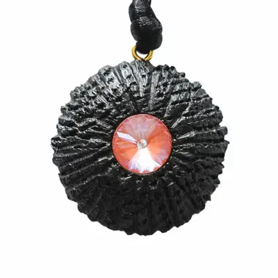 Jewelry - Bog Oak Pendant – Round, 40x40x12 mm – Warm Halo - GLASS4CANDLES