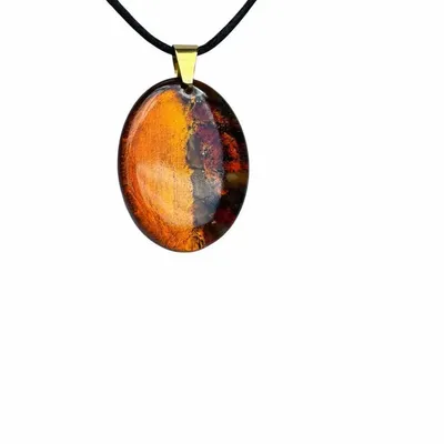 Bijoux - Pendentif en chêne noir – ovale, 37x28x6 mm – Oval Naturel - GLASS4CANDLES