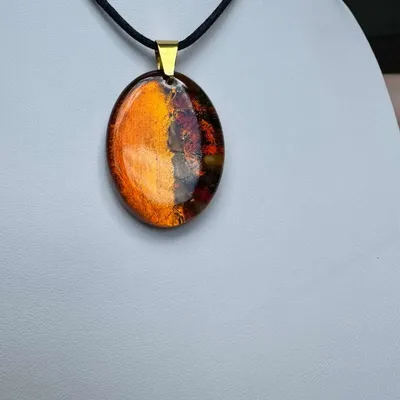 Jewelry - Bog Oak Pendant Necklace – Oval, 37x28x6 mm – Natural Oval - GLASS4CANDLES
