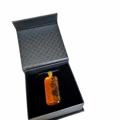 Jewelry - Bog Oak & Amber Pendant Necklace – Rectangle – Natural Rectangle - GLASS4CANDLES