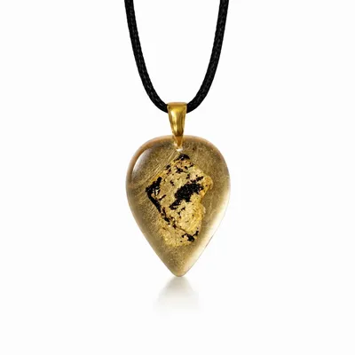 Jewelry - Bog Oak & Gold-Tone Leaf Pendant – Drop – Ancient Chronicle - GLASS4CANDLES