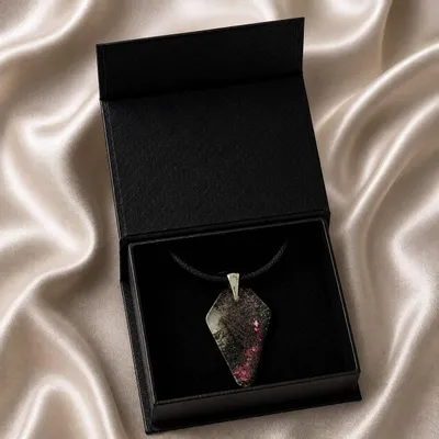 Jewelry - Bog Oak & Resin Pendant – Shield, 39x24x6 mm – Timeless Shadows - GLASS4CANDLES