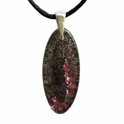 Jewelry - Bog Oak & Resin Pendant – Drop, 39x16x6 mm – Timeless Shadows - GLASS4CANDLES