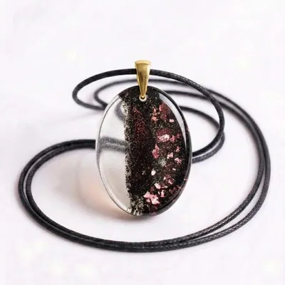 Jewelry - Bog Oak & Resin Pendant – Oval, 37x28x6 mm – Timeless Shadows - GLASS4CANDLES