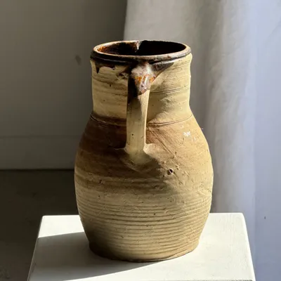 Ceramic - Antique beige matt terracotta carafe H24 L16 - OFFICE OBJETS