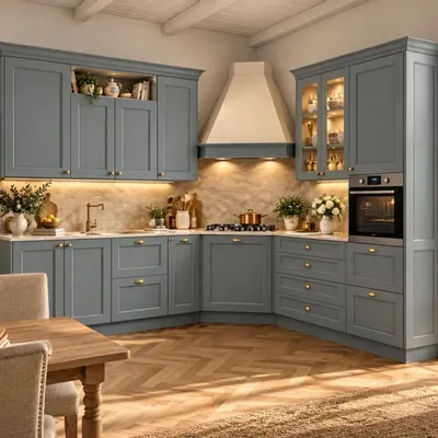 Meubles de cuisines  - Cuisine modulaire sur mesure de style champêtre chic et provençal - INTERIORS ITALIA