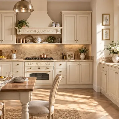 Meubles de cuisines  - Cuisine modulaire sur mesure de style champêtre chic et provençal - INTERIORS ITALIA