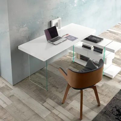 Mobilier et rangements pour bureau - Bureau  blanc et verre - ANGEL CERDÁ