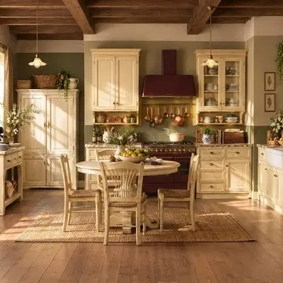 Meubles de cuisines  - Cuisine modulaire sur mesure de style champêtre chic et provençal - INTERIORS ITALIA