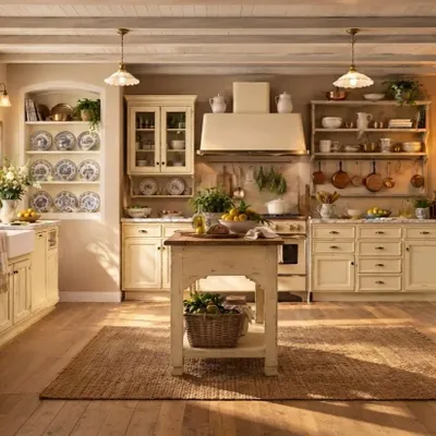 Meubles de cuisines  - Cuisine modulaire sur mesure de style champêtre chic et provençal - INTERIORS ITALIA