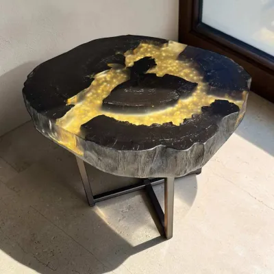 Coffee tables - Bog Oak Coffee Table – 45x57x48 cm – Valle d'Oro - GLASS4CANDLES