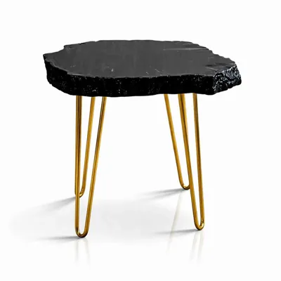 Tables basses - Table basse en chêne noir ancien – 52x59x45 cm – Aurum Arc - GLASS4CANDLES