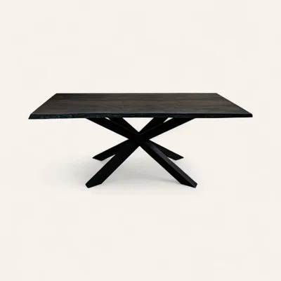 Tables Salle à Manger - Table à manger en chêne noir ancien – rectangle, 76x189x84 cm - GLASS4CANDLES