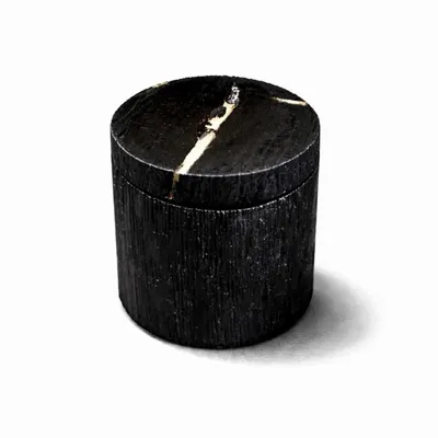 Coffrets et boîtes - Boîte à bague en chêne noir ancien et résine – cercle, 85x60x60 mm - GLASS4CANDLES