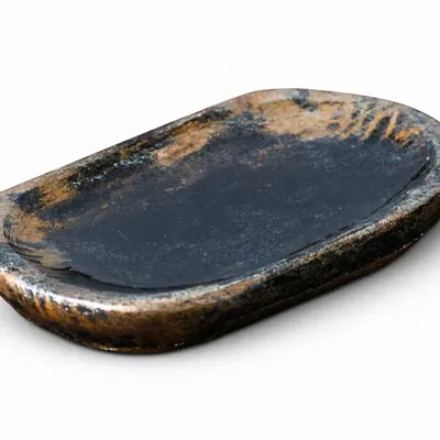 Trays - Bog Oak & Resin Serving Tray – Oval, 50x300x200 mm - GLASS4CANDLES