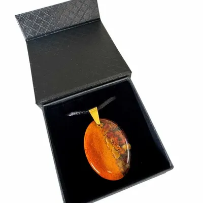 Jewelry - Bog Oak Pendant Necklace – Oval, 37x28x6 mm – Natural Oval - GLASS4CANDLES