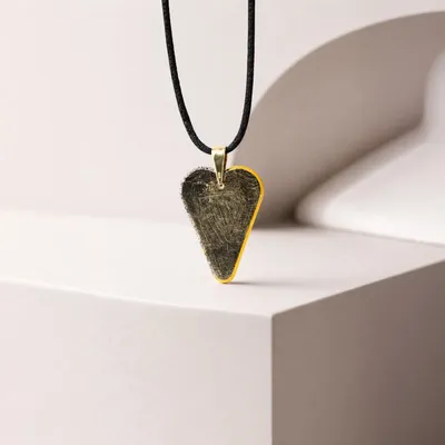 Jewelry - Bog Oak & Gold-Tone Leaf Pendant – Heart, 38x26x6 mm – Golden Eon - GLASS4CANDLES