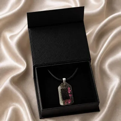 Jewelry - Bog Oak & Resin Pendant – Rectangle, 40x23x6 mm – Timeless Shadows - GLASS4CANDLES