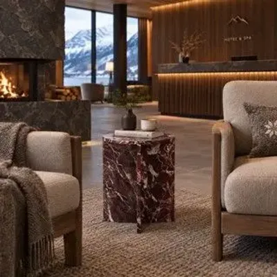 Coffee tables - Other tables -45X45X55 cm - Ocel - Marbre Rosso Levano - STONE VALLEY