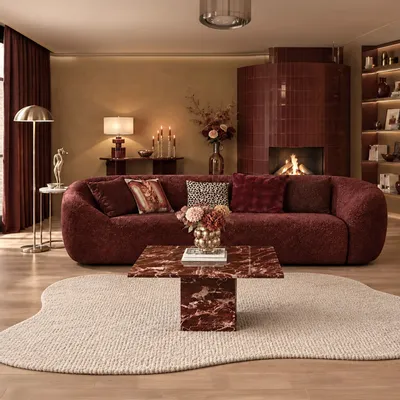 Lawn tables - Coffee tables -90X90X40 cm - Carrera - Marbre Rosso Levano - STONE VALLEY