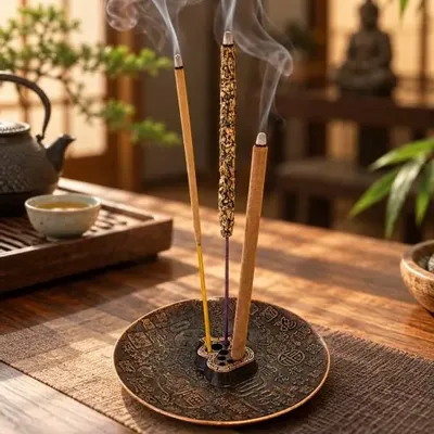 Senteurs - Porte-encens 9 trous décor chinois 9 cm - ARABESK