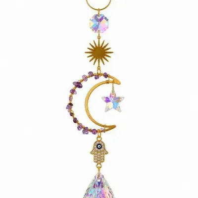 Objets de décoration - Attrape-soleil Lune en Améthyste 41 cm - ARABESK