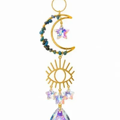 Objets de décoration - Attrape-soleil Lune en Apatite Bleue - ARABESK