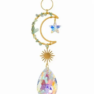 Objets de décoration - Attrape-soleil Lune en Aventurine Verte 37,5 cm - ARABESK