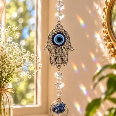Decorative objects - Suncatcher Hamsa Hand and Tree of Life in Lapis Lazuli - ARABESK