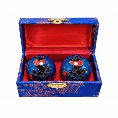 Decorative objects - Chinese Massage Balls Dragon Blue 4,2 cm - ARABESK