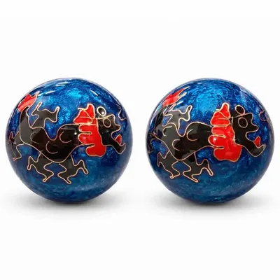 Decorative objects - Chinese Massage Balls Dragon Blue 4,2 cm - ARABESK