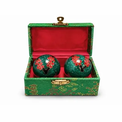 Decorative objects - Chinese Massage Balls Plum Blossom Green 4,2 cm - ARABESK