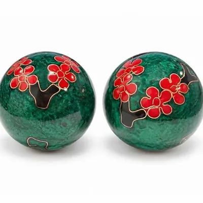 Decorative objects - Chinese Massage Balls Plum Blossom Green 4,2 cm - ARABESK