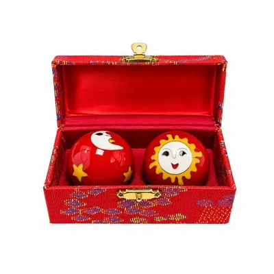 Decorative objects - Chinese Massage Balls Sun and Moon Red 4,2 cm - ARABESK