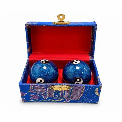 Decorative objects - Chinese Massage Balls Yin Yang Blue 4,2 cm - ARABESK
