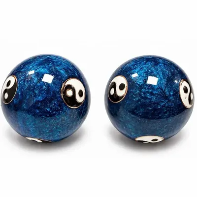 Decorative objects - Chinese Massage Balls Yin Yang Blue 4,2 cm - ARABESK